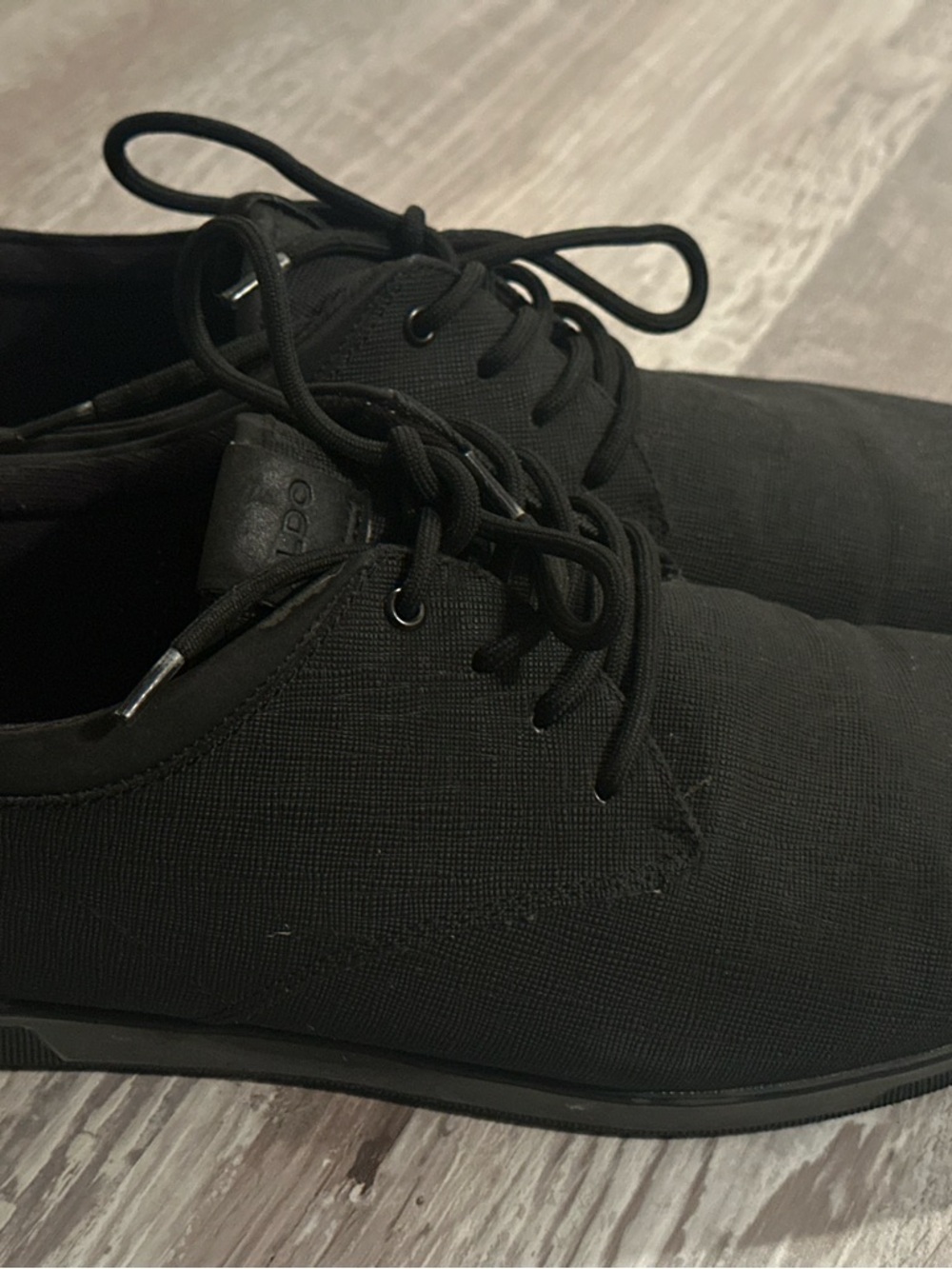 Aldo Black Canvas Derby Shoes